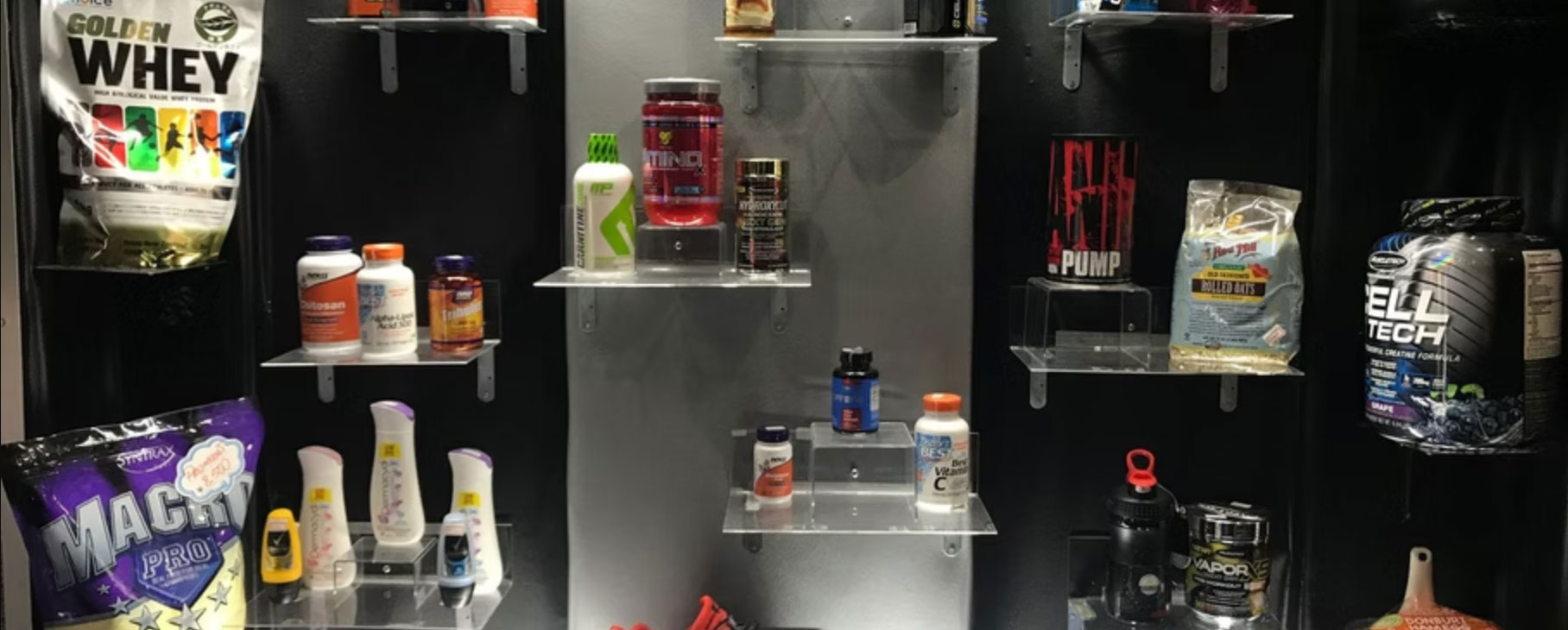 Área de conveniência e produtos da academia